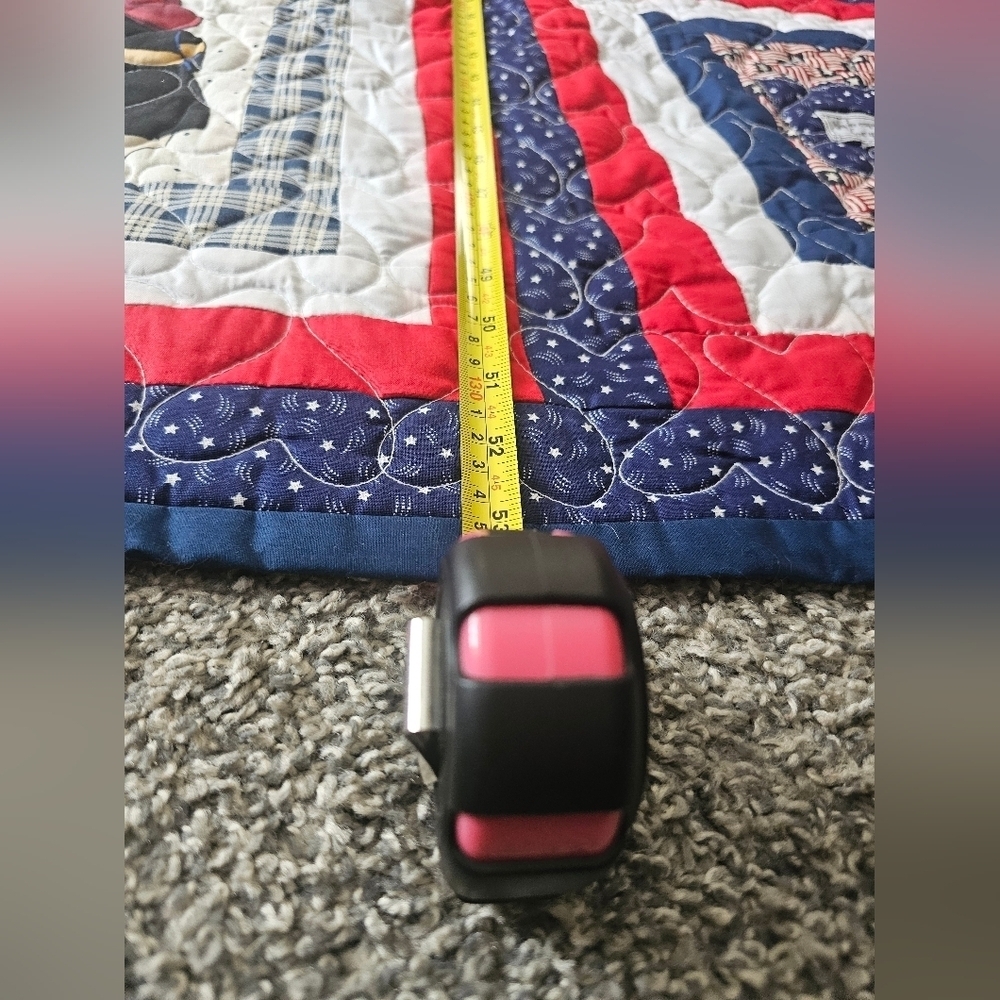 Handmade Quilt with Red and Blue Accents~Fireman - Picture 3 of 12